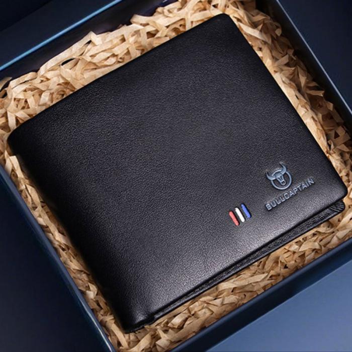 BULLCAPTAIN - BULLCAPTAIN QB0003 Bifold Plånbok Läder Herr Svart