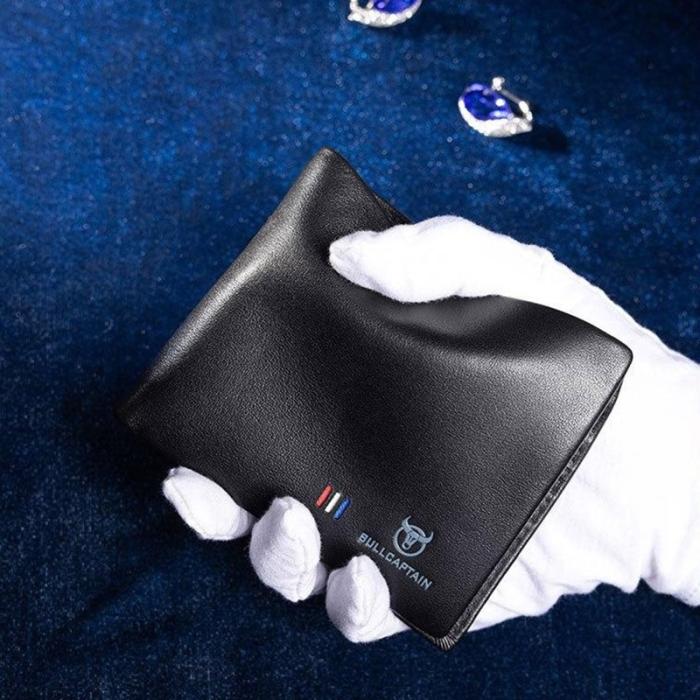 BULLCAPTAIN - BULLCAPTAIN QB0003 Bifold Plånbok Läder Herr Svart