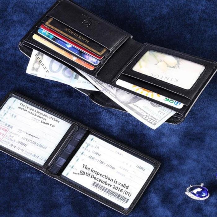 BULLCAPTAIN - BULLCAPTAIN QB0003 Bifold Plånbok Läder Herr Svart