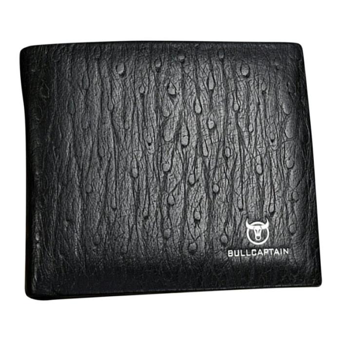 BULLCAPTAIN - BULLCAPTAIN QB0009 Läderplånbok Herr Bifold Svart