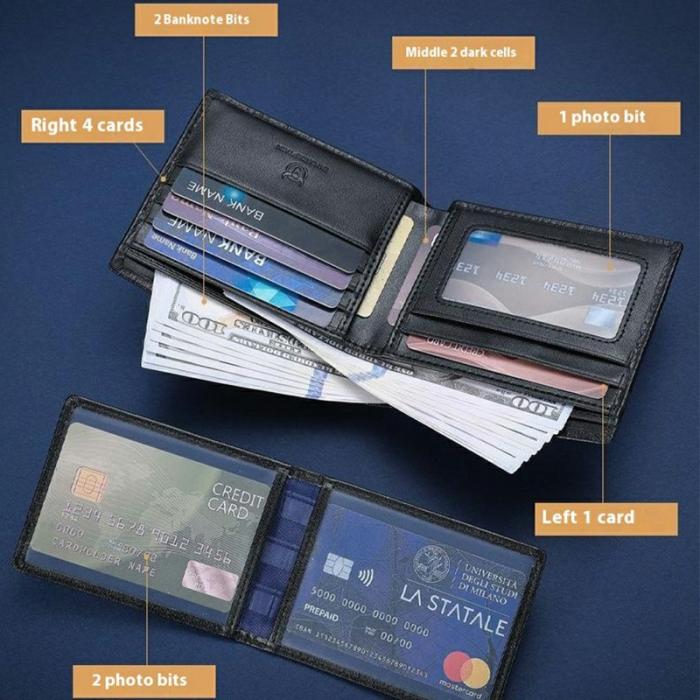 BULLCAPTAIN - BULLCAPTAIN QB0009 Läderplånbok Herr Bifold Svart