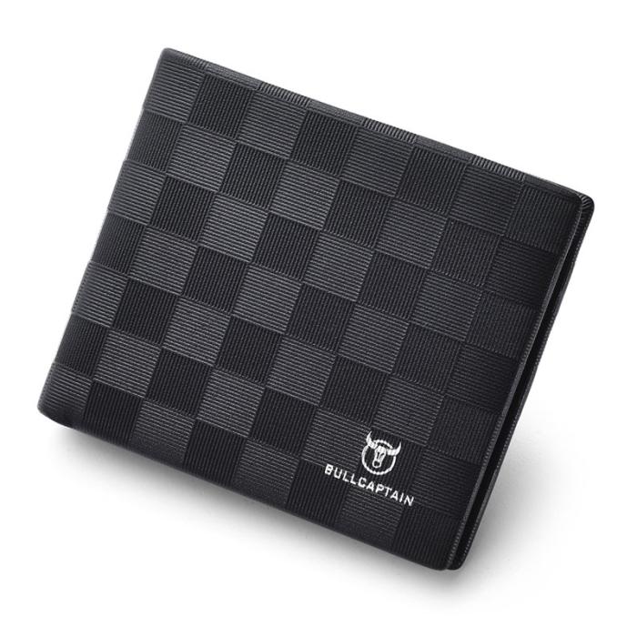 BULLCAPTAIN - BULLCAPTAIN Top Layer Cowhide Plånbok för Män Svart