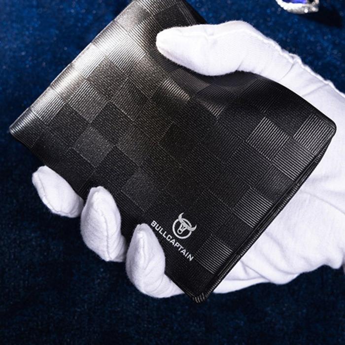 BULLCAPTAIN - BULLCAPTAIN Top Layer Cowhide Plånbok för Män Svart