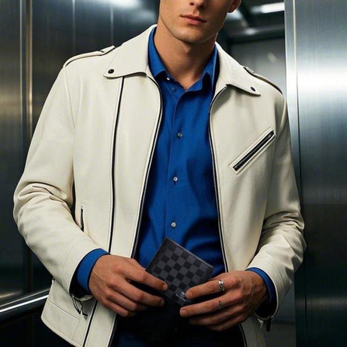 BULLCAPTAIN - BULLCAPTAIN Top Layer Cowhide Plånbok för Män Svart