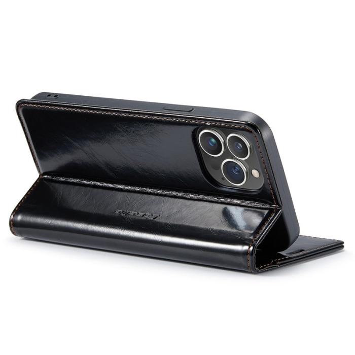 Caseme - CASEME 003 PU Läderfodral till iPhone 14 Pro Max - Svart