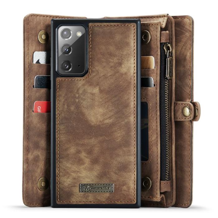 Caseme - CASEME 008 Fodral 2-i-1 Plånbok PU Läder Samsung Galaxy Note20 Brun