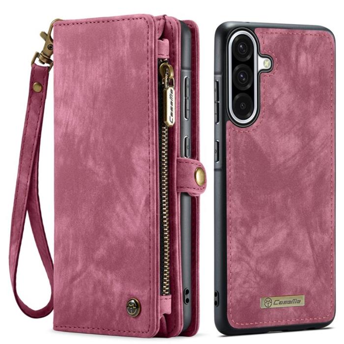 Caseme - CASEME 008 Konstläder Plånboksfodral för Samsung Galaxy A17 5G/4G - Röd