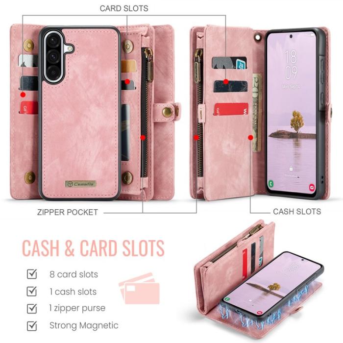Caseme - CASEME 008 Konstläder Plånboksfodral för Samsung Galaxy A17 5G/4G - Rosa
