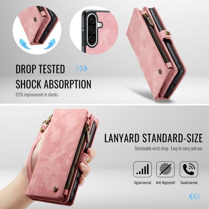 Caseme - CASEME 008 Konstläder Plånboksfodral för Samsung Galaxy A17 5G/4G - Rosa