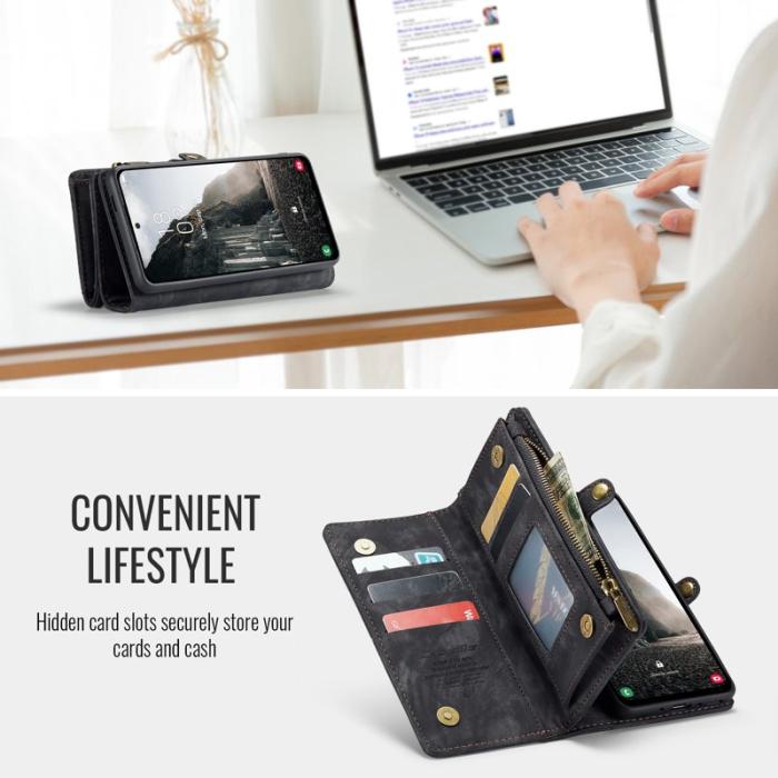 Caseme - CASEME 008 Konstläder Plånboksfodral för Samsung Galaxy A17 5G/4G - Svart