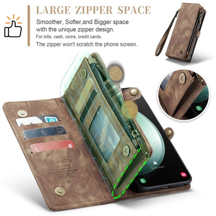 Caseme - CASEME 008 Fodral för Samsung Galaxy S23 FE - Läder - Brun