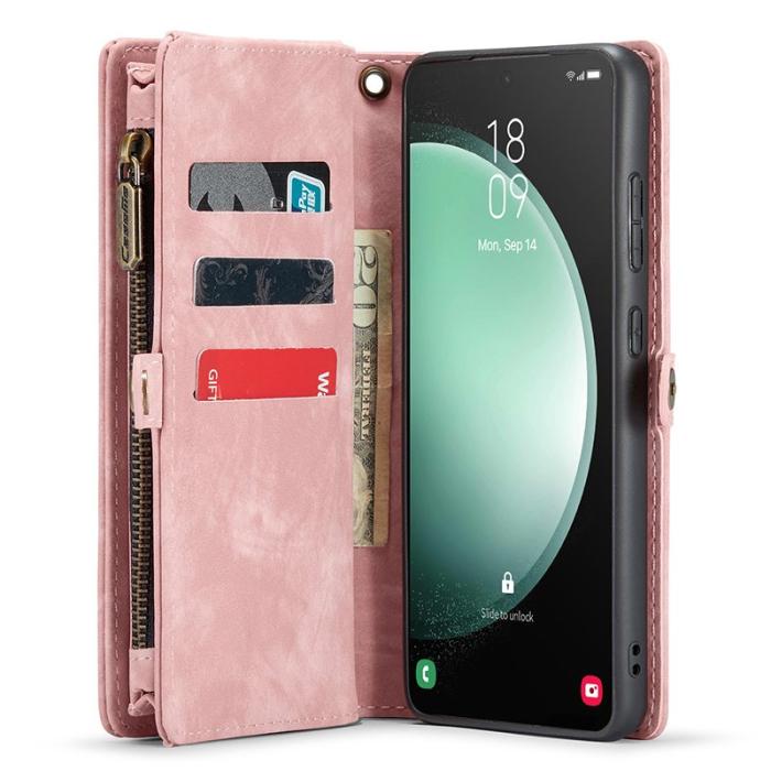 Caseme - CASEME 008 Fodral för Samsung Galaxy S23 FE - Läder - Rosa