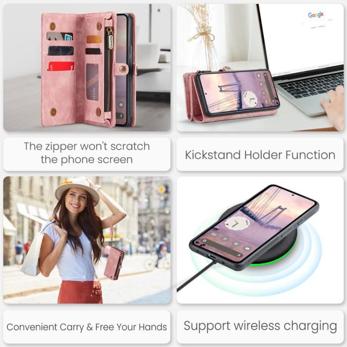 Caseme - CASEME 008 Fodral till Google Pixel 9 Pro i läder - Rosa