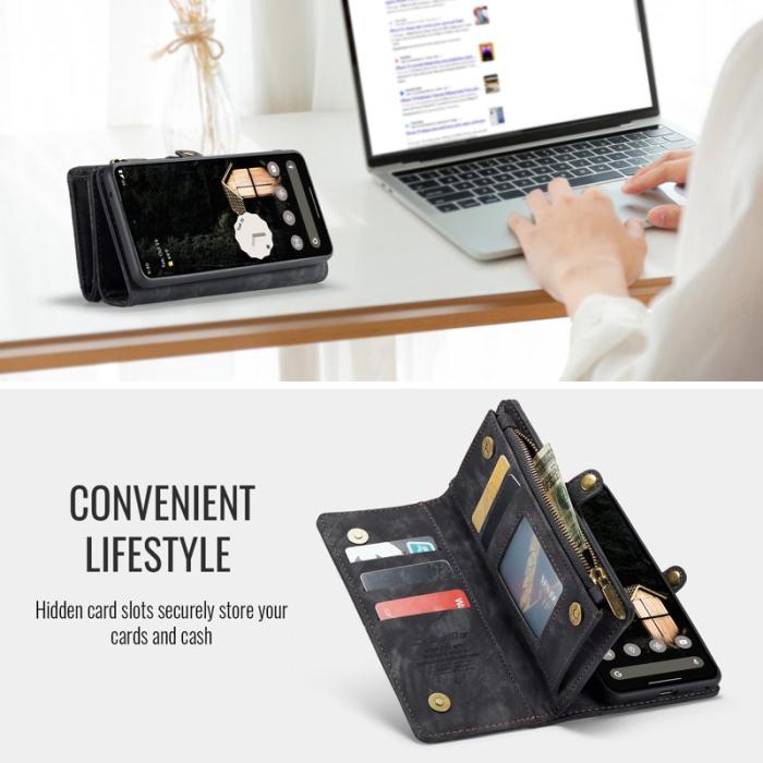 Caseme - CASEME 008 Fodral till Google Pixel 9a i läder med rem - Svart