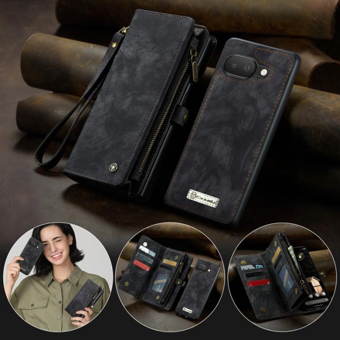 Caseme - CASEME 008 Fodral till Google Pixel 9a i läder med rem - Svart