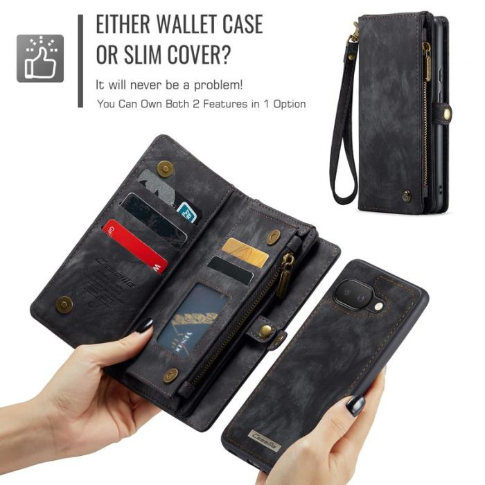 Caseme - CASEME 008 Fodral till Google Pixel 9a i läder med rem - Svart