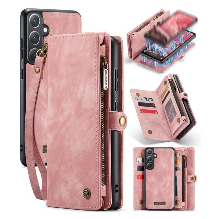 Caseme - CASEME 008 Fodral till Samsung Galaxy A35 5G - Läder - Rosa