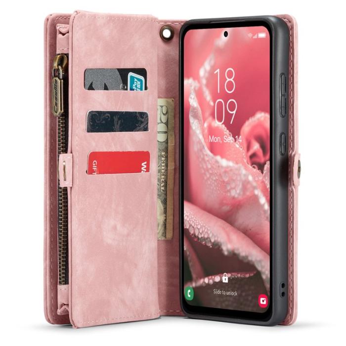 Caseme - CASEME 008 Fodral till Samsung Galaxy A35 5G - Läder - Rosa