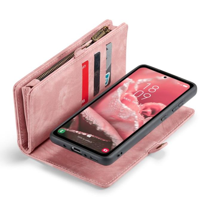 Caseme - CASEME 008 Fodral till Samsung Galaxy A35 5G - Läder - Rosa