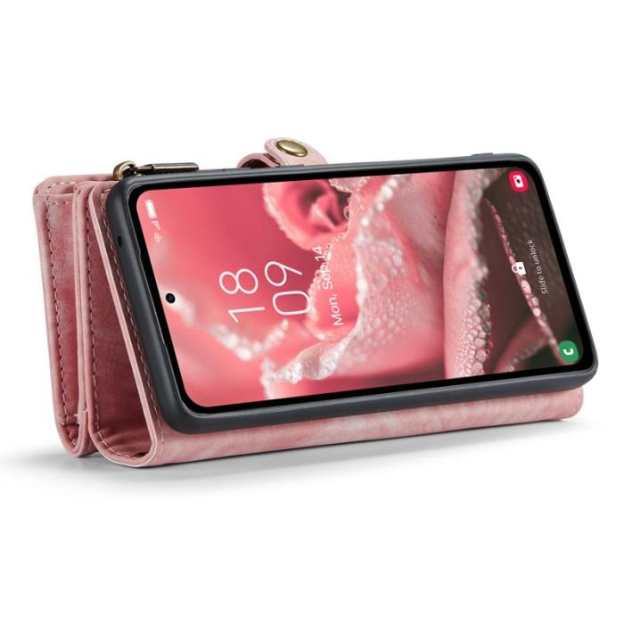 Caseme - CASEME 008 Fodral till Samsung Galaxy A35 5G - Läder - Rosa