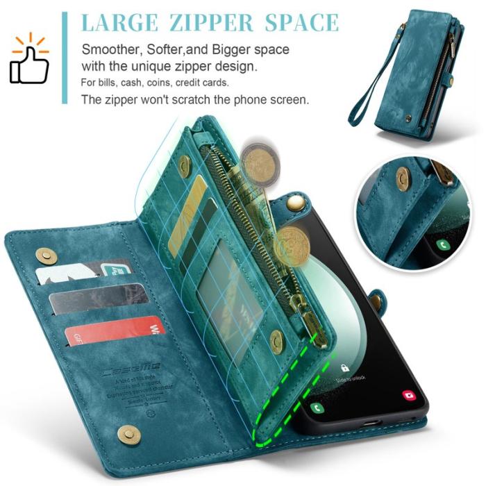 Caseme - CASEME 008 Fodral till Samsung Galaxy S23 FE - Läder - Blå