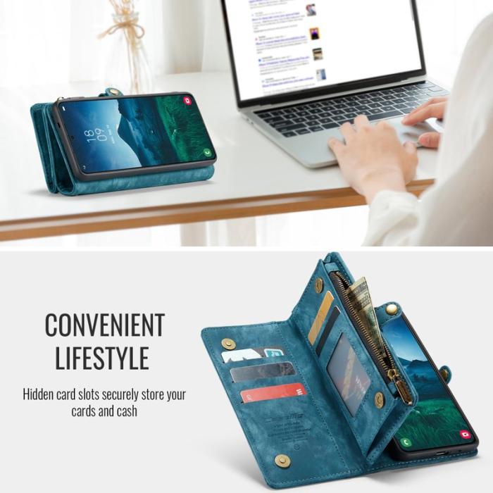 Caseme - CASEME 008 Fodral till Samsung Galaxy S24 FE - Läder - Blå