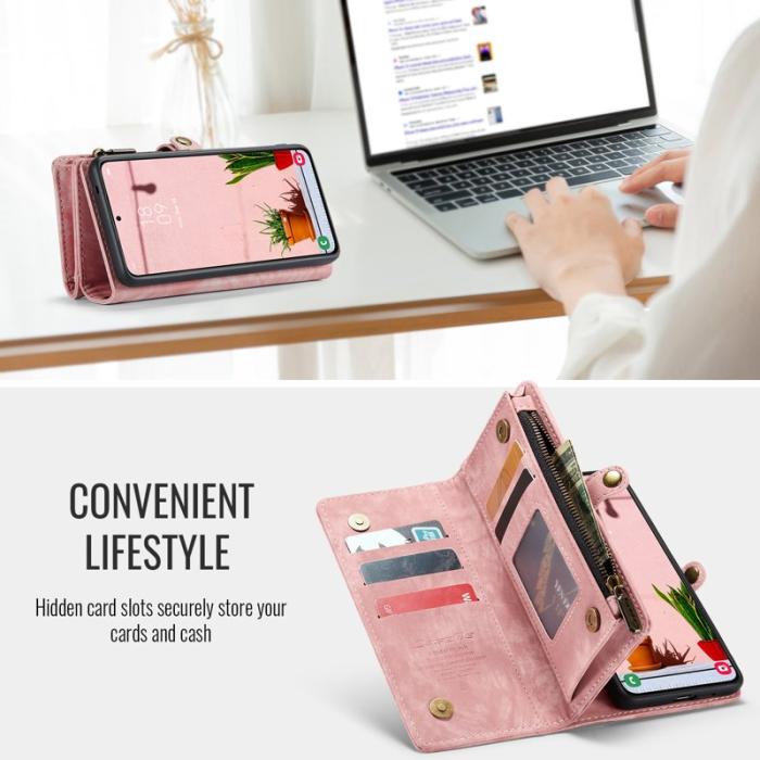 Caseme - CASEME 008 Fodral till Samsung Galaxy S24 FE - Läder - Rosa