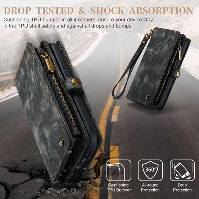 Caseme - CASEME 008 iPhone 12 Fodral med dragkedja och ställ - Svart