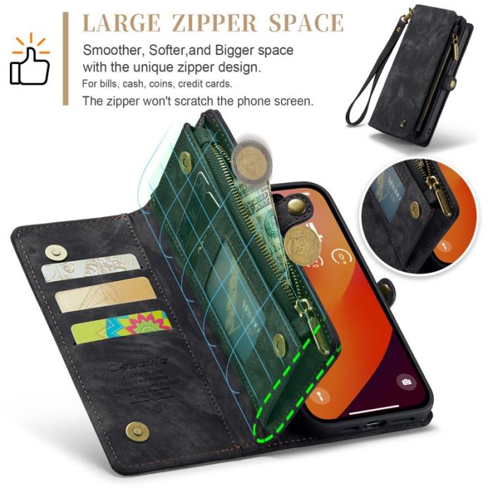 Caseme - CASEME 008 iPhone 16 Pro Fodral i Läder med Plånbok - Svart