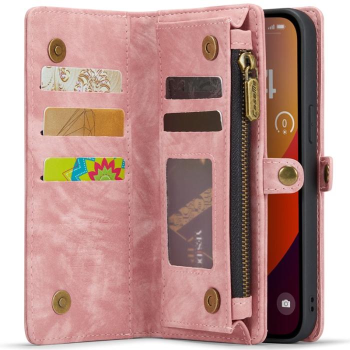 Caseme - CASEME 008 iPhone 16 Pro Fodral Läder med Plånbok - Rosa