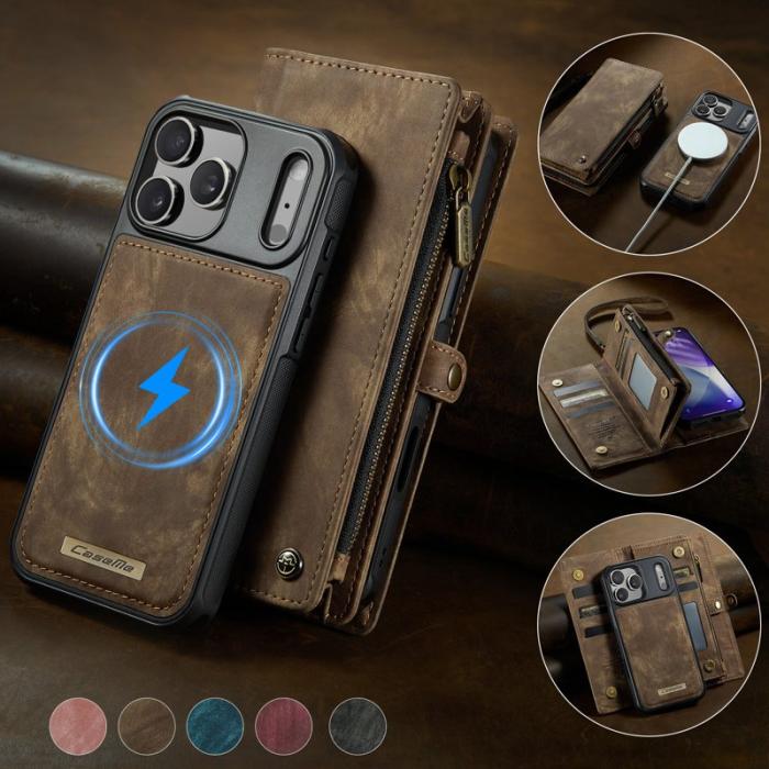 Caseme - CASEME 008 iPhone 17 Pro Max Skal Läder Fodral med Rem - Brun