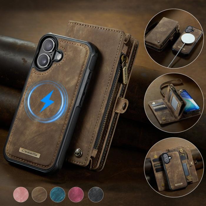 Caseme - CASEME 008 iPhone 17 Skal i Läder med Avtagbart Fodral - Brun