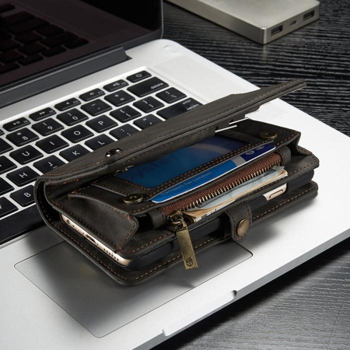 Caseme - CASEME 008 iPhone 6s Fodral Retro PU Läder Multi-slot Grå