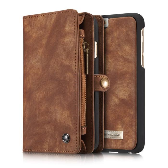 Caseme - CASEME 008 iPhone 6s Fodral Retro PU Läder Multi-slot Kaffe