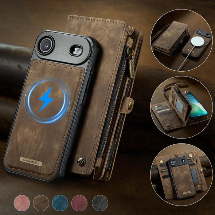 Caseme - CASEME 008 iPhone Air Fodral i Läder med Avtagbar Plånbok - Brun