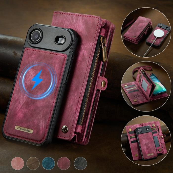 Caseme - CASEME 008 iPhone Air Fodral i Läder med Plånbok - Röd