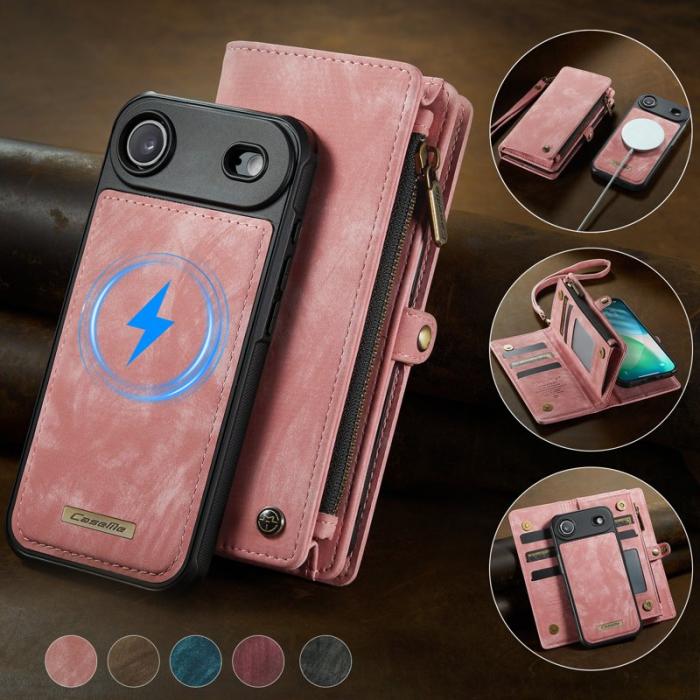 Caseme - CASEME 008 iPhone Air Fodral i Läder med Plånbok - Rosa