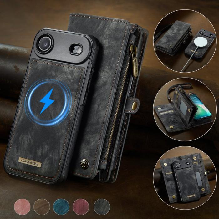 Caseme - CASEME 008 iPhone Air Fodral i Läder med Plånbok - Svart