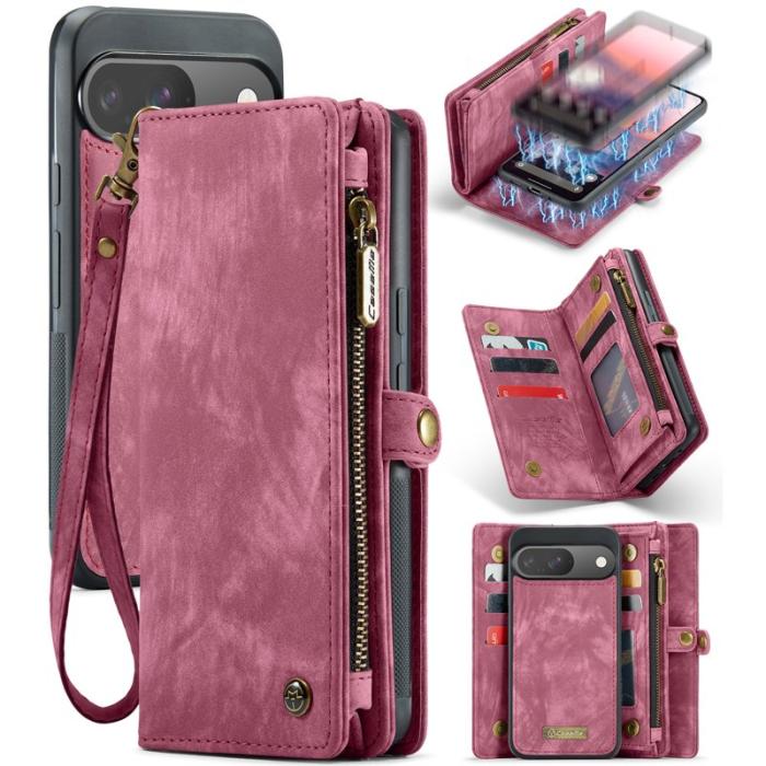 Caseme - CASEME 008 Läderfodral till Google Pixel 9 Pro - Röd