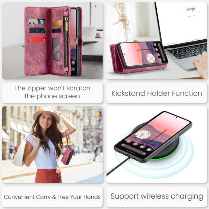 Caseme - CASEME 008 Läderfodral till Google Pixel 9 Pro XL - Röd