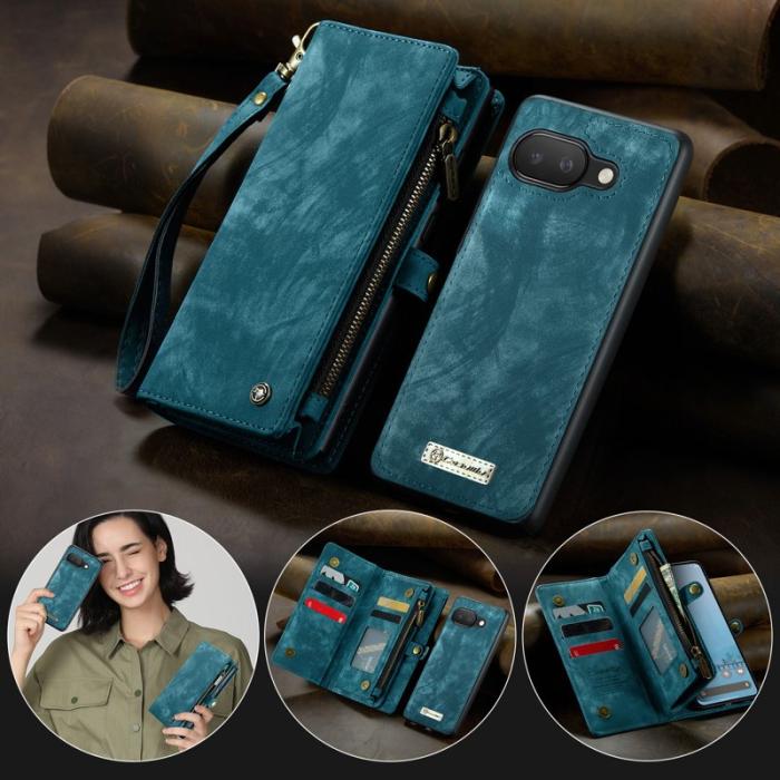 Caseme - CASEME 008 Läderfodral till Google Pixel 9a med Plånbok Blå