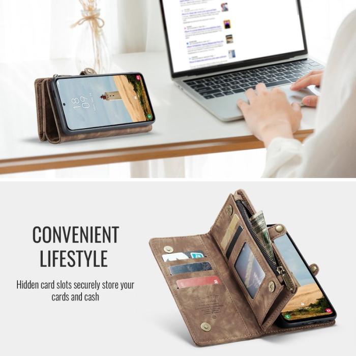 Caseme - CASEME Plånboksfodral Konstläder till Samsung Galaxy A17 5G - Brun