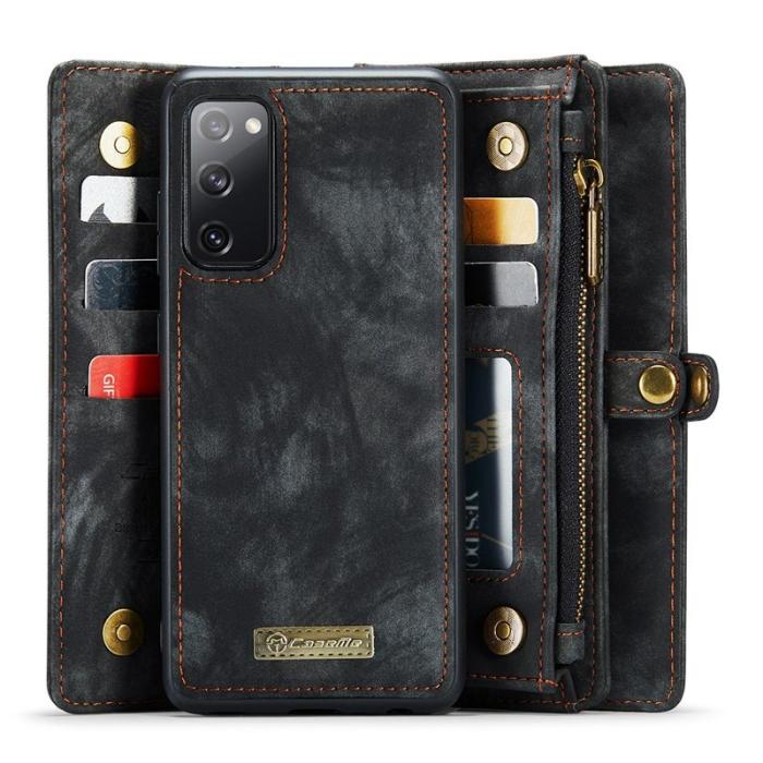 Caseme - CASEME 008 Multi-funktion 2-i-1 Wallet Skal för Samsung Galaxy S20 FE - Svart