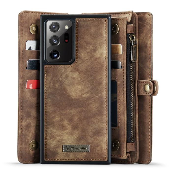 Caseme - CASEME 008 Multi-funktionell 2-i-1 Plånbok Samsung Galaxy Note20 Ultra Brun