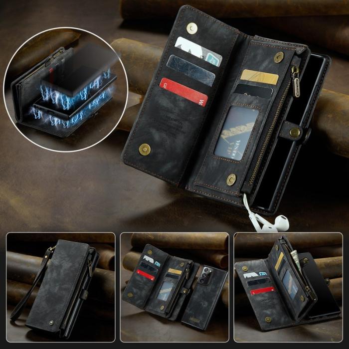 Caseme - CASEME 008 Multi-funktionell 2-i-1 Plånbok Samsung Galaxy Note20 Ultra - Svart