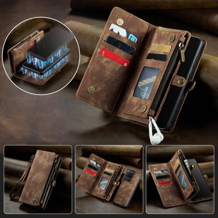 Caseme - CASEME 008 PU Läderfodral för Samsung Galaxy S20 Ultra - Brun