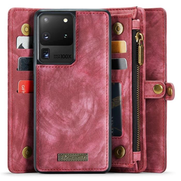 Caseme - CASEME 008 PU Läderfodral för Samsung Galaxy S20 Ultra - Röd