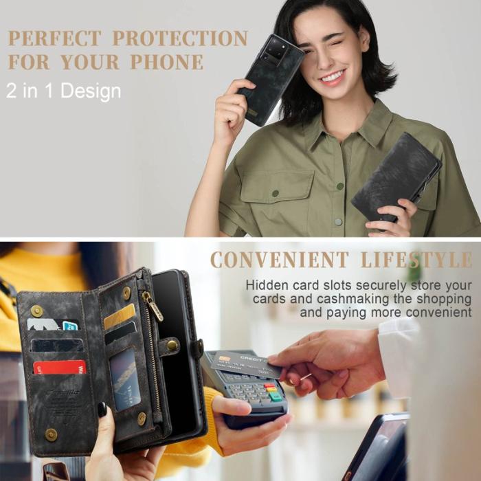 Caseme - CASEME 008 PU Läderfodral till Samsung Galaxy S20 Ultra - Svart