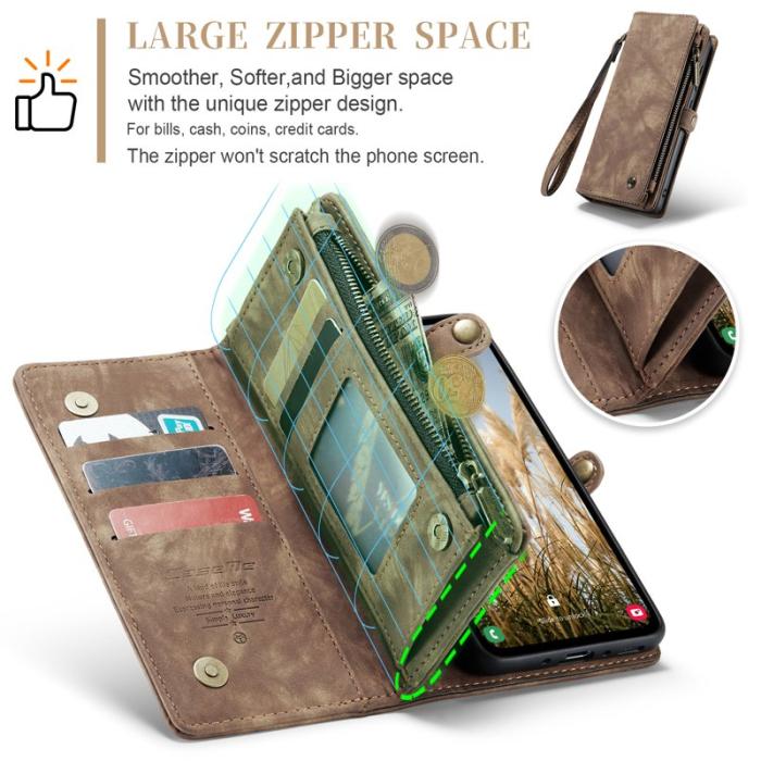 Caseme - CASEME 008 Samsung Galaxy A35 5G Fodral Läder med Rem - Brun