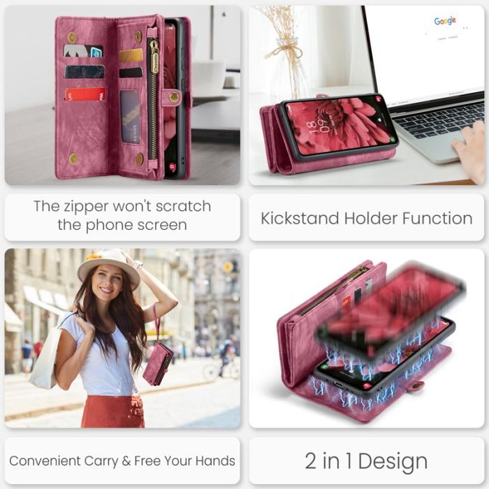 Caseme - CASEME 008 Samsung Galaxy A36 5G Fodral Läder Röd